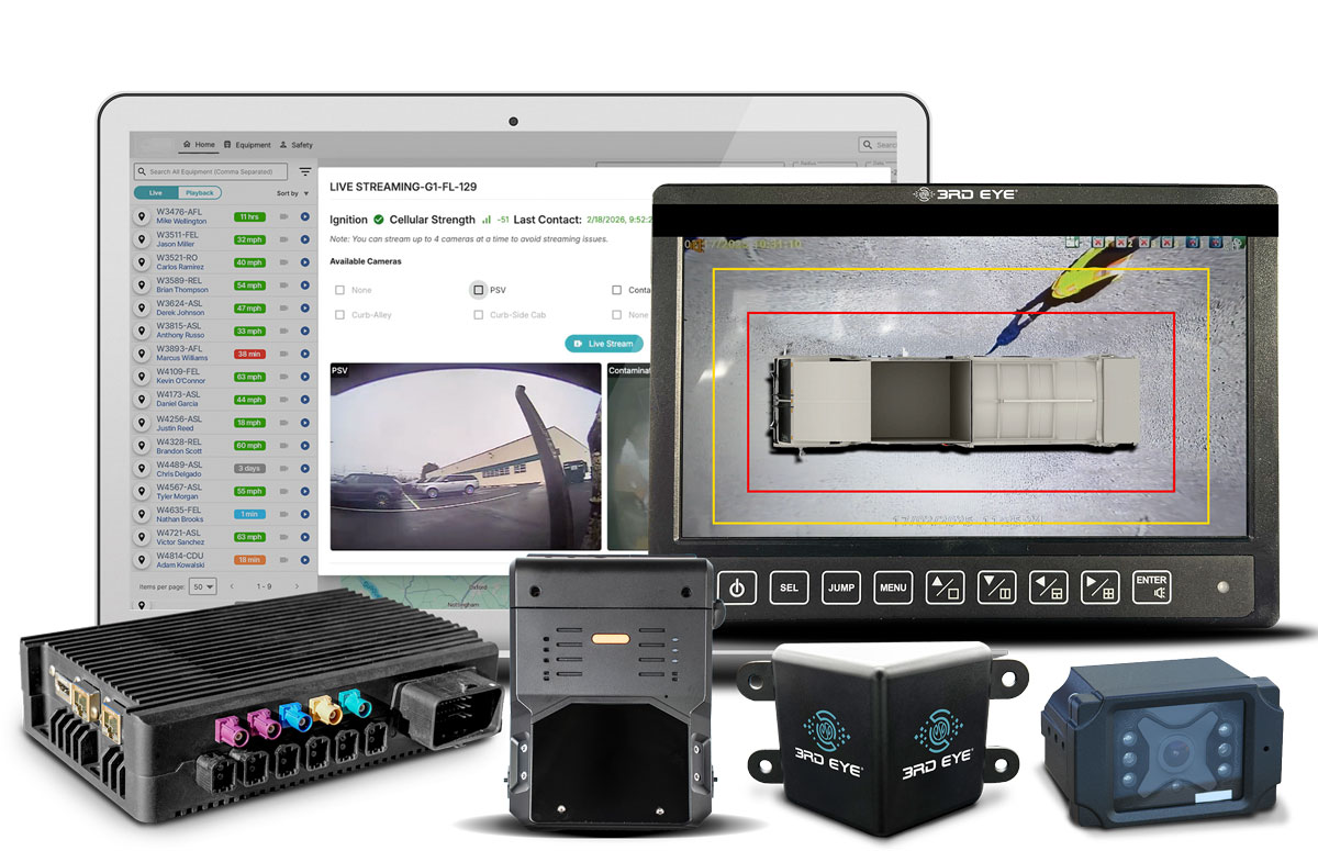 Integrated Truck cameras and camera systems for vehicle fleets