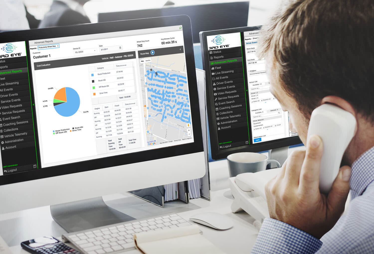 3rd Eye fleet management software and integrated camera systems